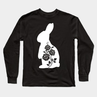 rabbit with flower pattern Long Sleeve T-Shirt